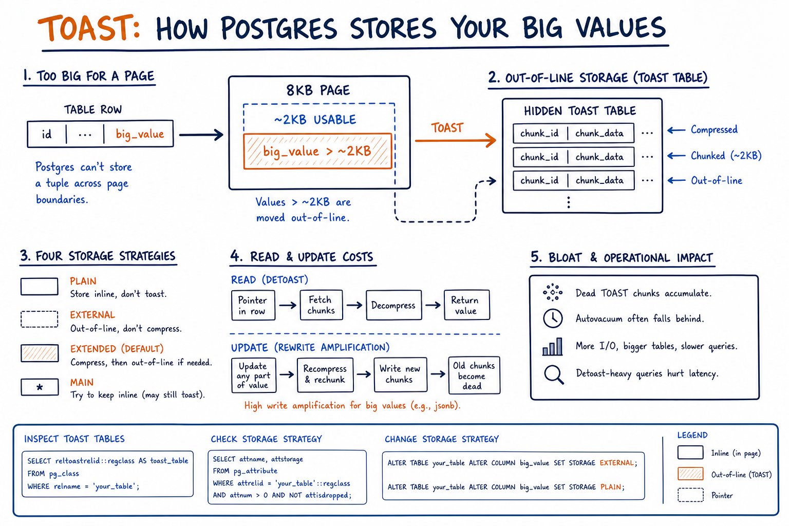 Postgres TOAST: How It Works, Bloats, and Slows Queries