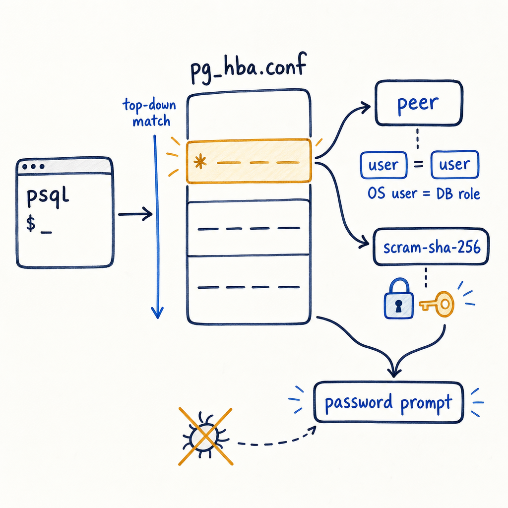 The psql password prompt and pg_hba.conf