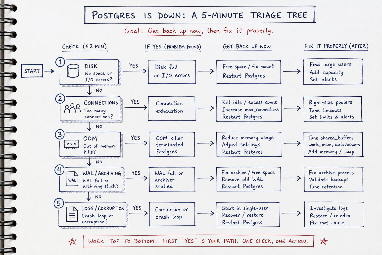 Postgres Is Down: A 5-Minute Triage Tree