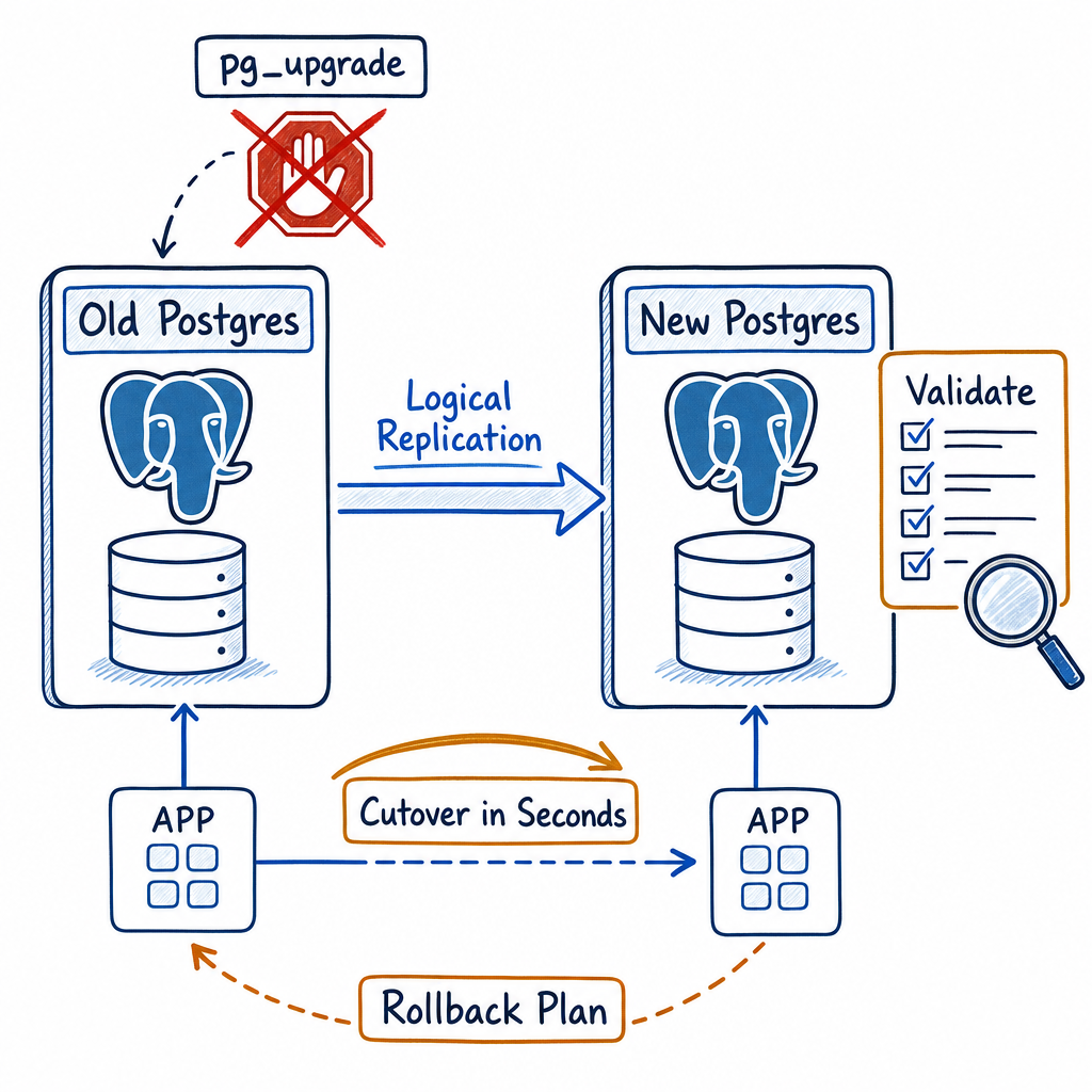 Zero Downtime Postgres Major Upgrade: Replacing pg_upgrade with Logical Replicat